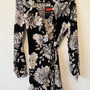 Black Floral Long Sleeve Dress